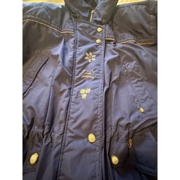 Vintage Obermeyer Ski Jacket Thermolite Sport Retro Blue Embroidered XL 16 - Picture 10 of 11